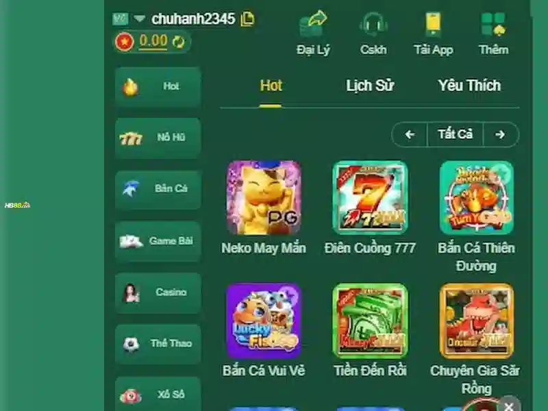 Trải nghiệm slot hb88